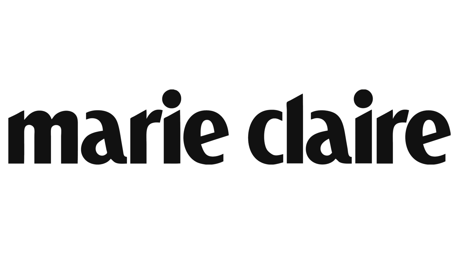 Marie Claire magazine logo in bold typography.