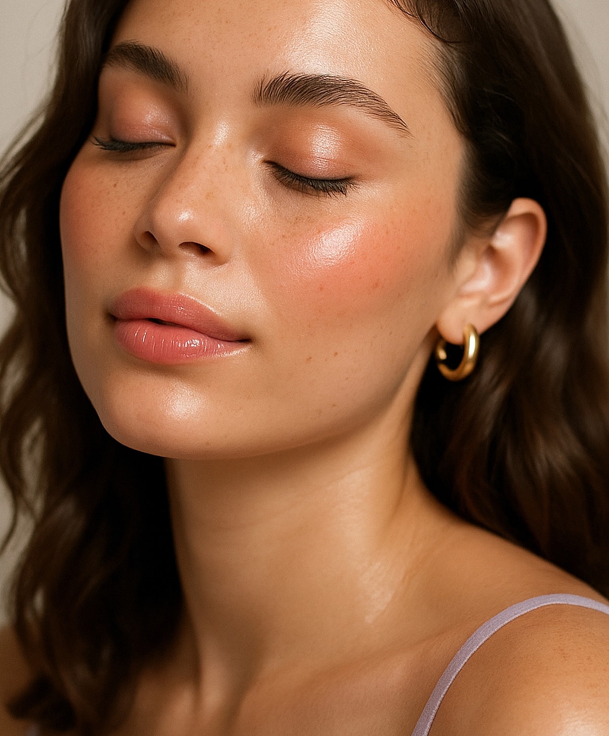 Model posing in a casual white outfit.